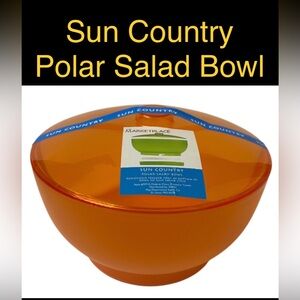 NEW Sun Country Orange Polar Salad Bowl